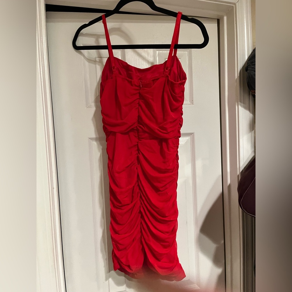 Red Ruched Dress